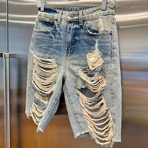 Like NEW Carmar LF Denim Shorts Jorts Distressed Mid-length Jean short